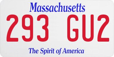 MA license plate 293GU2