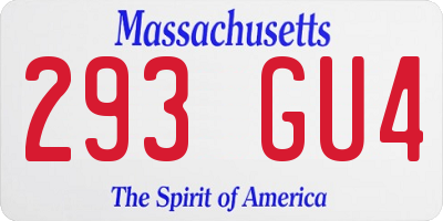 MA license plate 293GU4
