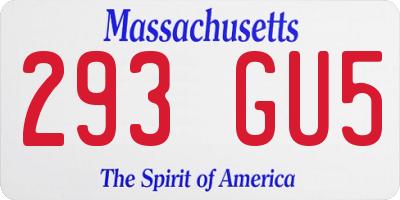 MA license plate 293GU5