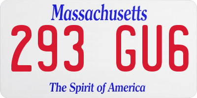 MA license plate 293GU6