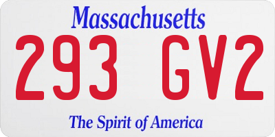 MA license plate 293GV2