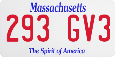 MA license plate 293GV3