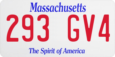 MA license plate 293GV4
