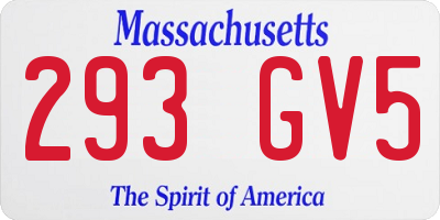 MA license plate 293GV5