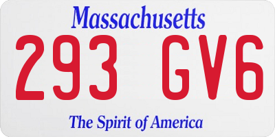 MA license plate 293GV6
