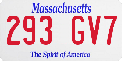 MA license plate 293GV7
