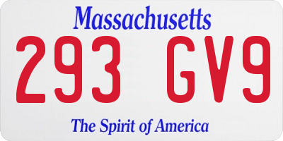 MA license plate 293GV9