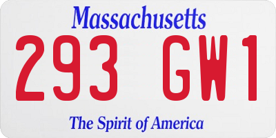 MA license plate 293GW1