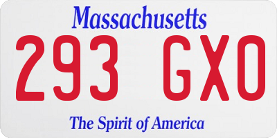 MA license plate 293GX0