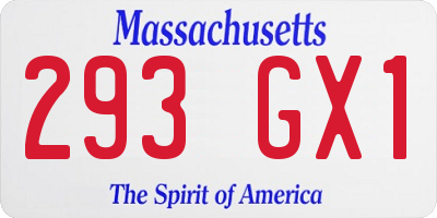 MA license plate 293GX1