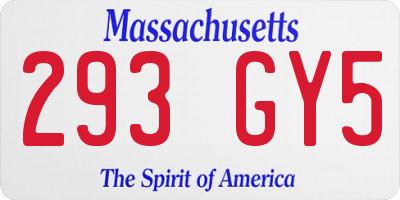 MA license plate 293GY5