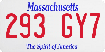 MA license plate 293GY7