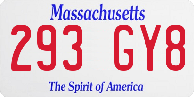 MA license plate 293GY8