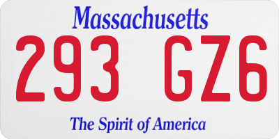 MA license plate 293GZ6