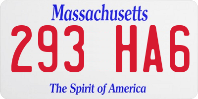 MA license plate 293HA6