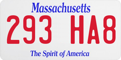 MA license plate 293HA8
