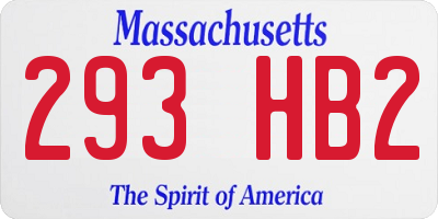 MA license plate 293HB2