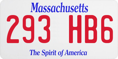 MA license plate 293HB6