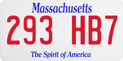 MA license plate 293HB7