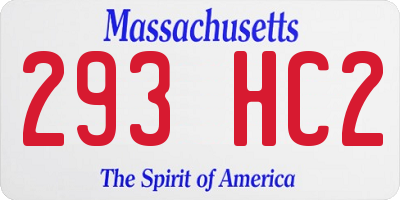 MA license plate 293HC2