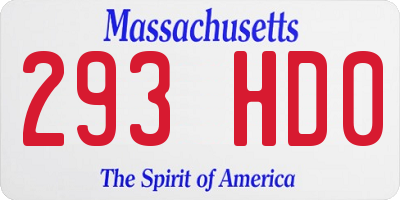MA license plate 293HD0