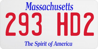 MA license plate 293HD2