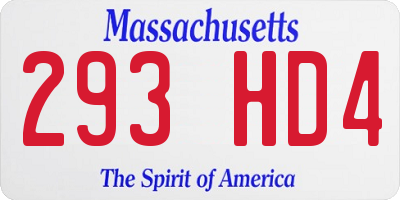 MA license plate 293HD4