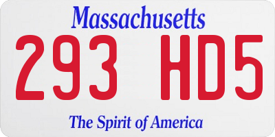 MA license plate 293HD5