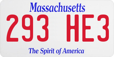 MA license plate 293HE3