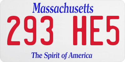 MA license plate 293HE5
