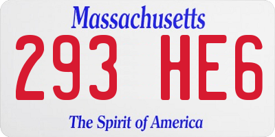 MA license plate 293HE6