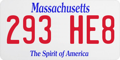 MA license plate 293HE8