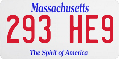 MA license plate 293HE9