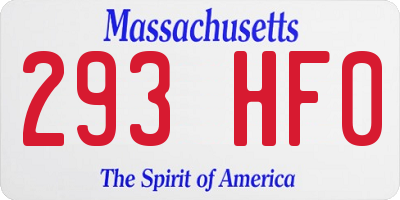MA license plate 293HF0