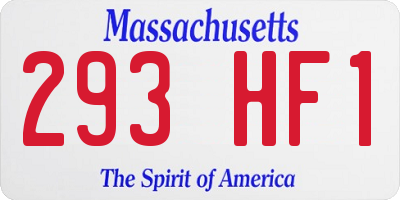 MA license plate 293HF1