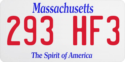MA license plate 293HF3