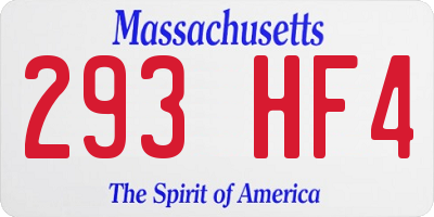 MA license plate 293HF4