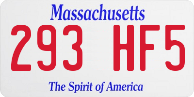 MA license plate 293HF5