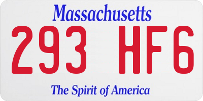 MA license plate 293HF6