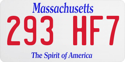 MA license plate 293HF7