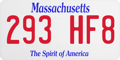 MA license plate 293HF8