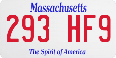 MA license plate 293HF9