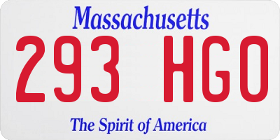 MA license plate 293HG0