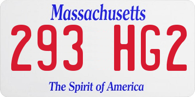 MA license plate 293HG2