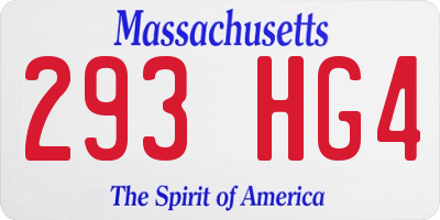 MA license plate 293HG4