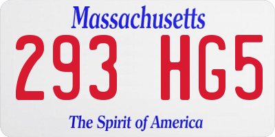MA license plate 293HG5