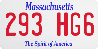 MA license plate 293HG6