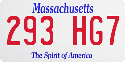 MA license plate 293HG7