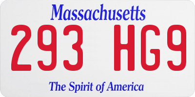 MA license plate 293HG9