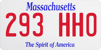 MA license plate 293HH0